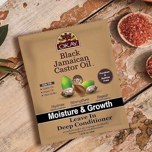 OKAY Black Jamaican Castor Oil Leave In Conditioner - Hair Moisturizer for Women and Men, Natural Product, Curly Hair Grease for Smooth, Moisturized Look - 1.5 fl oz (1 Pack) - Image 7