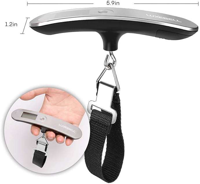 Digital Luggage Scale Vacation Travel Essentials Accessories Gifts for Traveler Portable Suitcase Handheld Weight Scale 110 lbs Hanging Baggage Travel Must Haves - Image 3