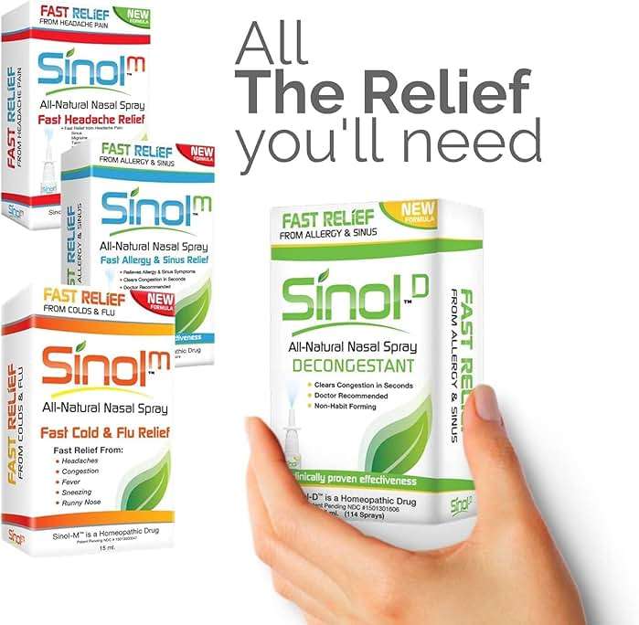 SinolM, All-Natural Nasal Relief Spray for Fast Allergy & Sinus Relief, 15 ml (Pack of 2) - Image 3