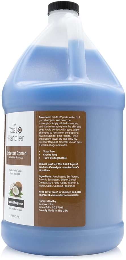 The Coat Handler Undercoat Control deShedding Dog Shampoo, 1 Gallon - Combats and Reduces Shedding, Undercoat Removal, Omega 3 & 6 Rich, Vitamin E Strengthens The Hair Follicle, Natural - Image 3
