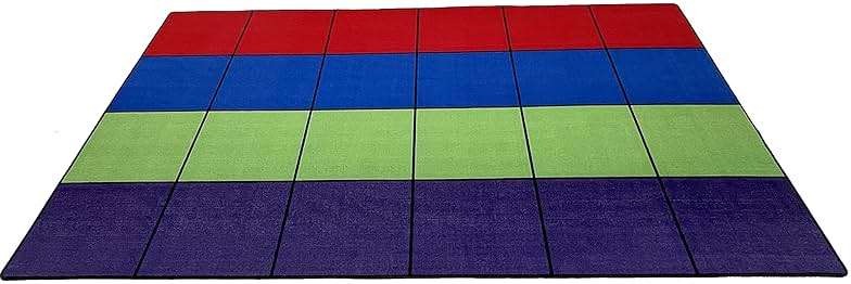 KIDCARPET.COM Blocks Seating Classroom Rug Multi with 24 Squares, 7'6" x 12' Rectangle, Educational Classroom Rug, Kids Learning Play Mat | Area Rug for Bedroom or Playroom - Image 7