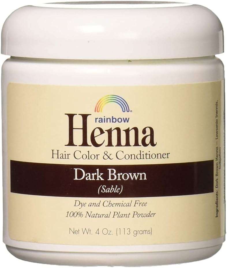 Rainbow Research Henna Hair Color and Conditioner Persian Dark Brown Sable - 4 oz - Image 1