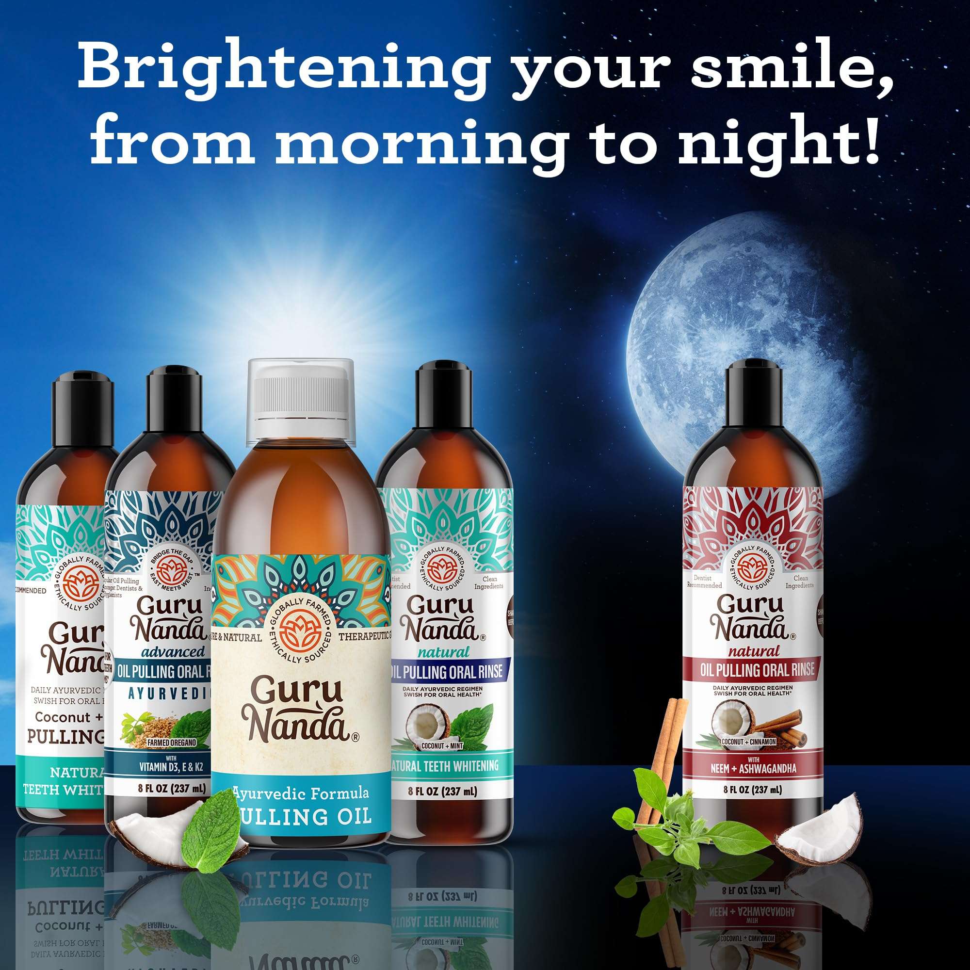 GuruNanda Original Oil Pulling Mouthwash, Promotes Deep Cleaning, with Coconut & Sesame for Teeth & Gum Health & Fresh Breath, with Tongue Scraper, Alcohol-Free, 8.45 Fl Oz - Image 9