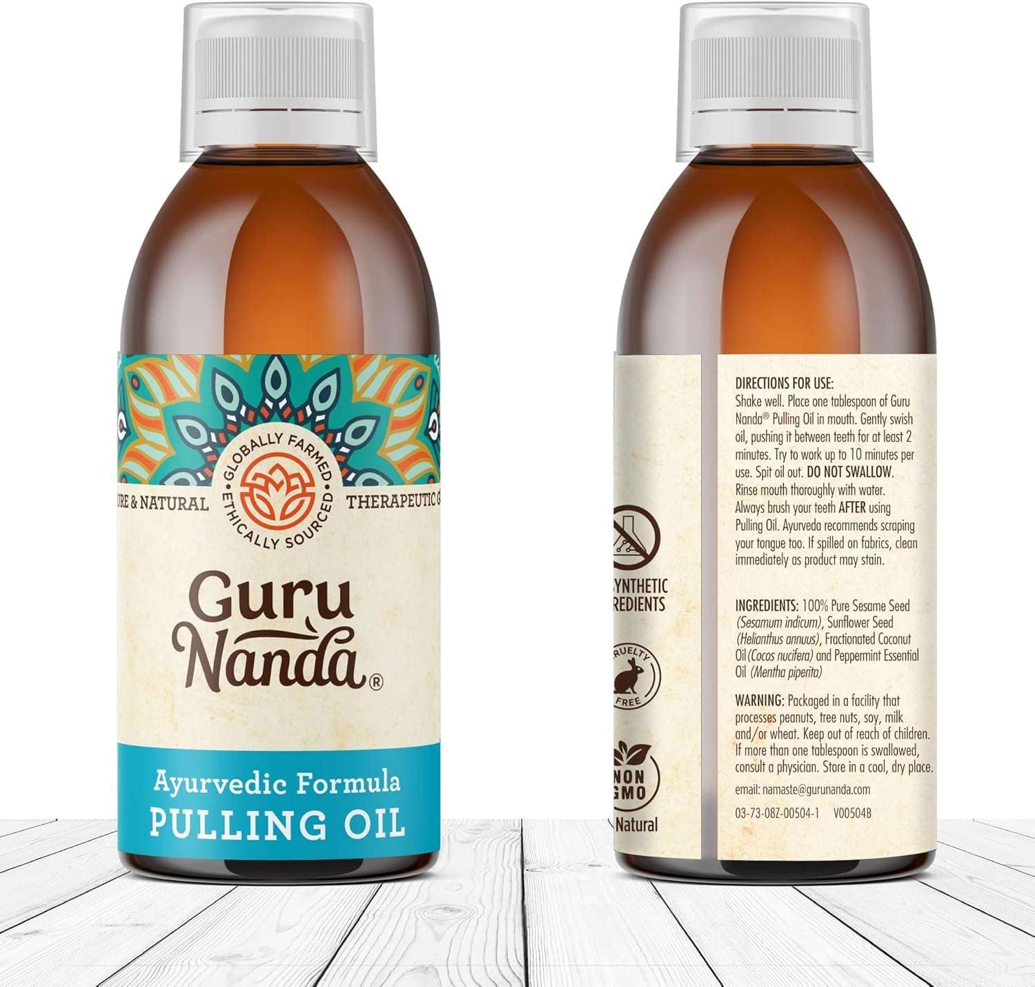 GuruNanda Original Oil Pulling Mouthwash, Promotes Deep Cleaning, with Coconut & Sesame for Teeth & Gum Health & Fresh Breath, with Tongue Scraper, Alcohol-Free, 8.45 Fl Oz - Image 10
