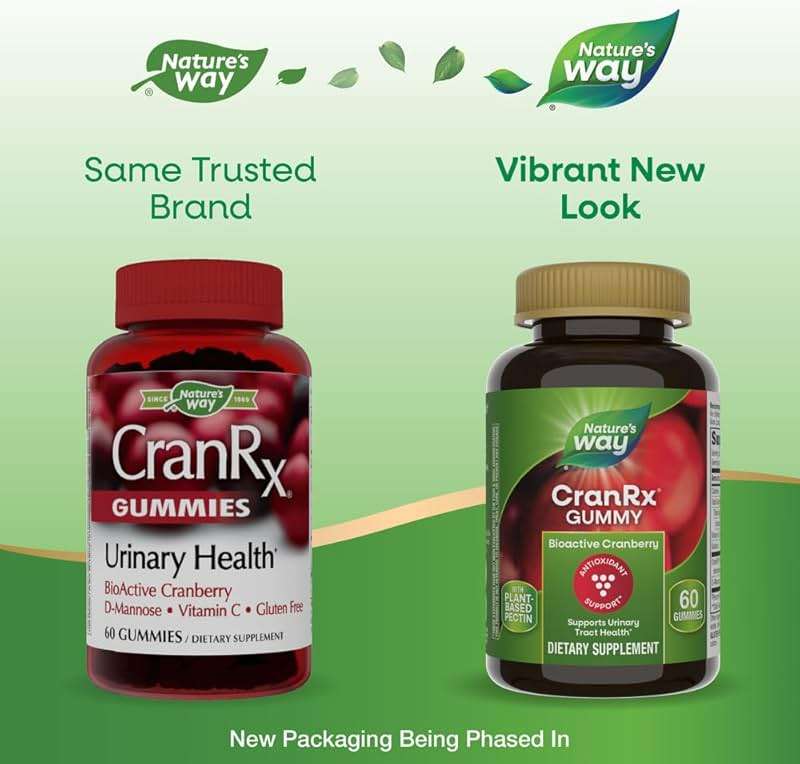 Nature's Way CranRx Cranberry Gummies, Urinary Tract Health and Antioxidant Support,* with Vitamin C, D-Mannose, Bioactive Cranberry Fruit Dietary Supplement, Berry Flavor, 60 Gummies - Image 2