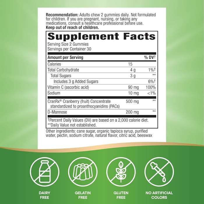 Nature's Way CranRx Cranberry Gummies, Urinary Tract Health and Antioxidant Support,* with Vitamin C, D-Mannose, Bioactive Cranberry Fruit Dietary Supplement, Berry Flavor, 60 Gummies - Image 5