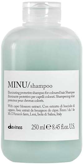 Davines MINU Shampoo, Hydrating Color-Protecting Gentle Cleansing Action for Colored Hair - Preserves Cosmetic Color Vibrancy, Keeping it Bright, Shiny, and Soft with Salina Caper, 8.45 Fl Oz - Image 1