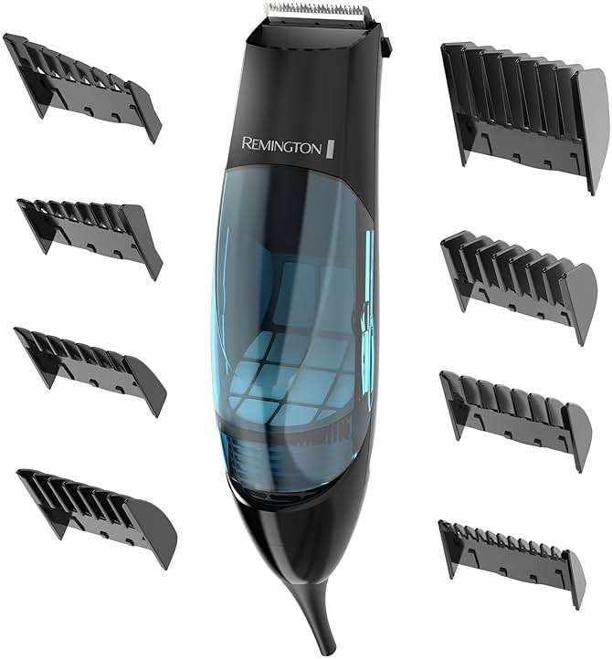 Remington Vacuum Hair Clippers for Men, Mess-Free Haircut & Beard Trimmer Kit with Hair Collection Chamber, Dual Motor Power, 18-Piece Grooming Set - Image 9