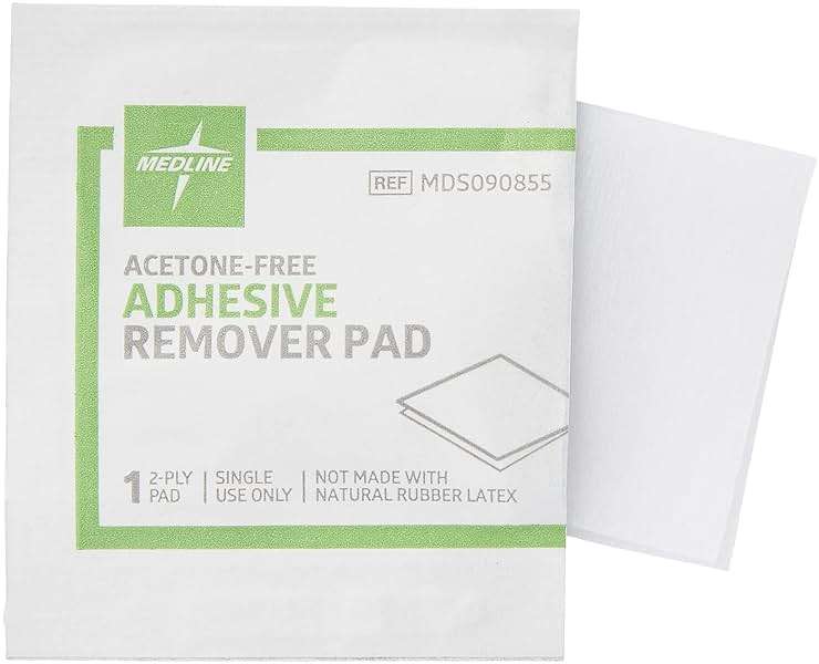 Medline Adhesive Remover Pads, Acetone-Free, 2-Ply, Box of 100 - Image 4