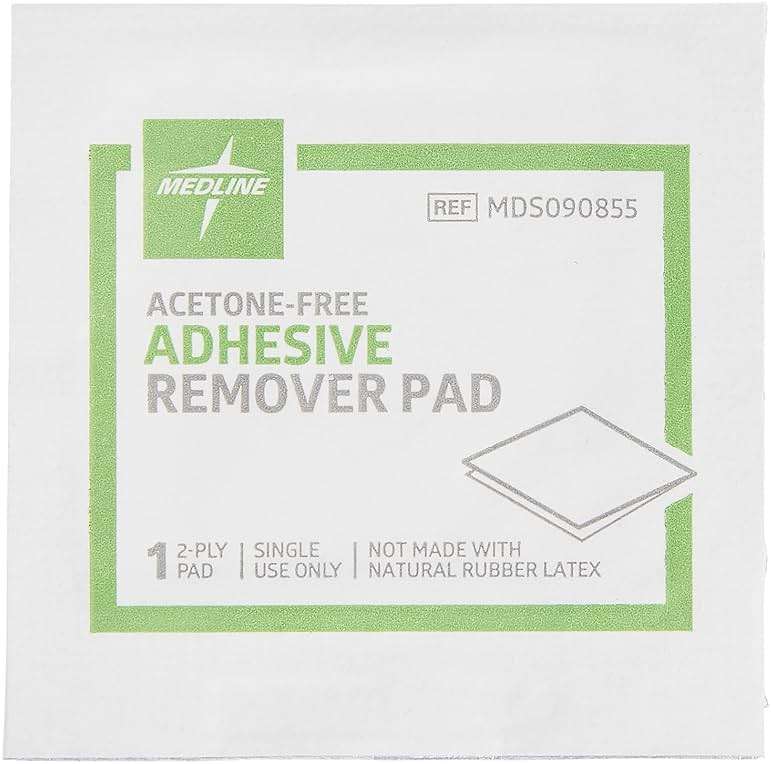 Medline Adhesive Remover Pads, Acetone-Free, 2-Ply, Box of 100 - Image 5
