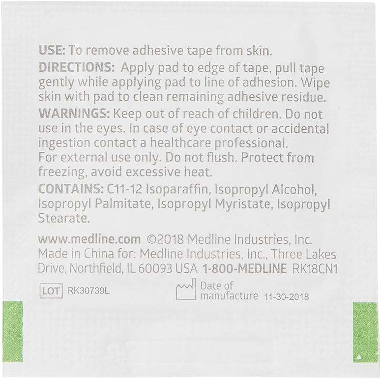Medline Adhesive Remover Pads, Acetone-Free, 2-Ply, Box of 100 - Image 6