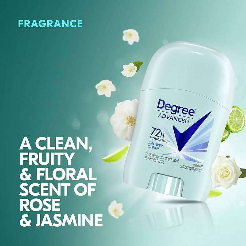 Degree Women’s Travel Deodorant Shower Clean 18-Pack – 72H Body Heat Activated Mini Antiperspirant, 0.5 Oz Ea - Image 2