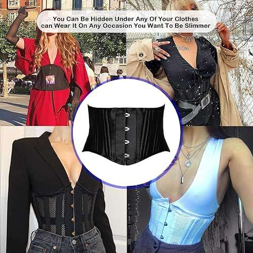 SHAPERX Women's 26 Steel Boned Corset Short Torso Heavy Duty Waist Trainer Corset - Image 5
