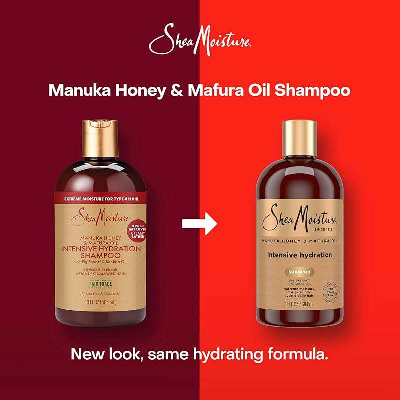 Shea Moisture Intensive Hydration Shampoo Manuka Honey and Mafura Oil for Dry, Damaged Hair Sulfate-Free 13 oz - Image 3