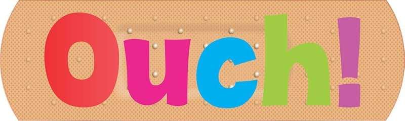 StickerTalk Ouch Vinyl Bandage Sticker, 10 inches by 3 inches - Image 1