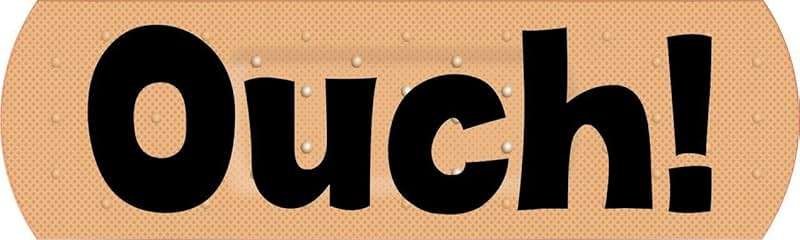 StickerTalk Ouch Vinyl Bandage Sticker, 10 inches by 3 inches - Image 1