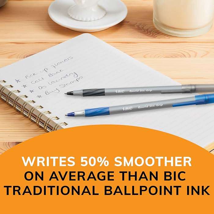 BIC Round Stic Grip Xtra Comfort Assorted Colors Ballpoint Pens, Medium Point (1.2mm), 36-Count Pack, Perfect Writing Pens With Soft Grip for Superb Comfort and Control - Image 8