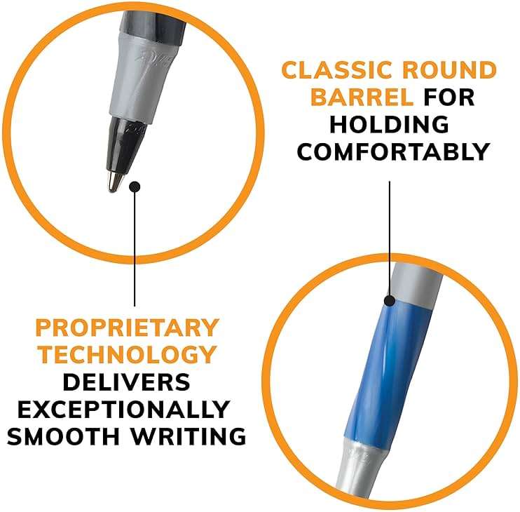 BIC Round Stic Grip Xtra Comfort Assorted Colors Ballpoint Pens, Medium Point (1.2mm), 36-Count Pack, Perfect Writing Pens With Soft Grip for Superb Comfort and Control - Image 10