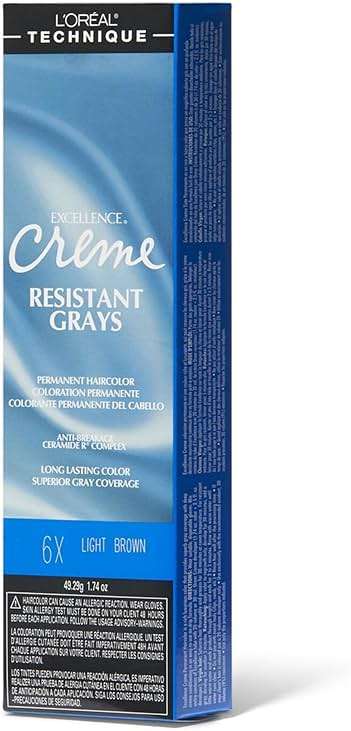 L'Oréal Technique Excellence Crème Resistant Grays Permanent Hair Color - Maximum Gray Coverage on Resistant Grays, Rich Crème No-Drip Formula and Patented Gray Seeking Dyes, For All Hair Types - Image 1