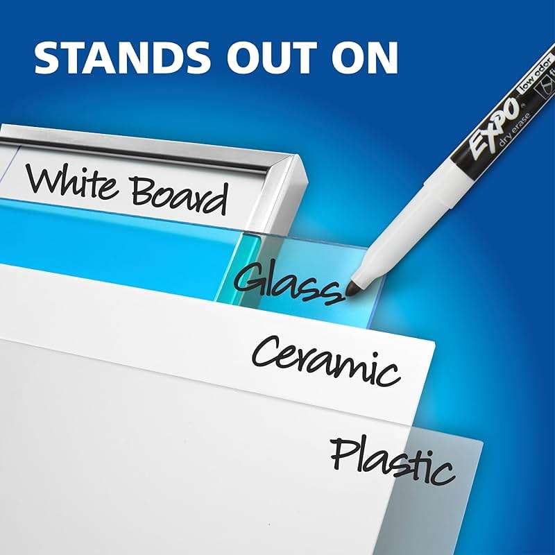 EXPO Dry Erase Markers, Low Odor Ink, Black, Fine Tip, 36 Count - Easily Erases, Ideal for Classroom, Home, Office, Back to School, Teacher Supplies - Image 7
