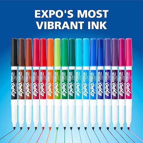 EXPO Dry Erase Markers, Low Odor Ink, Black, Fine Tip, 36 Count - Easily Erases, Ideal for Classroom, Home, Office, Back to School, Teacher Supplies - Image 8