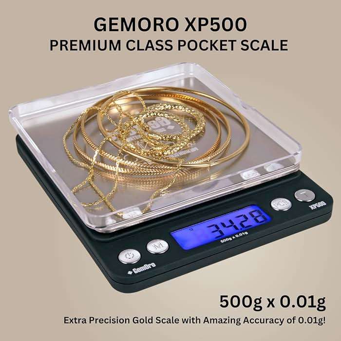 GemOro Platinum XP500 | Jewelers Pocket Scale | Countertop Portable Scale with Durable Precision | Digital Accurate Tool with Expert Professional Reading & Accuracy 500g x 0.01g Readability (Silver) - Image 2
