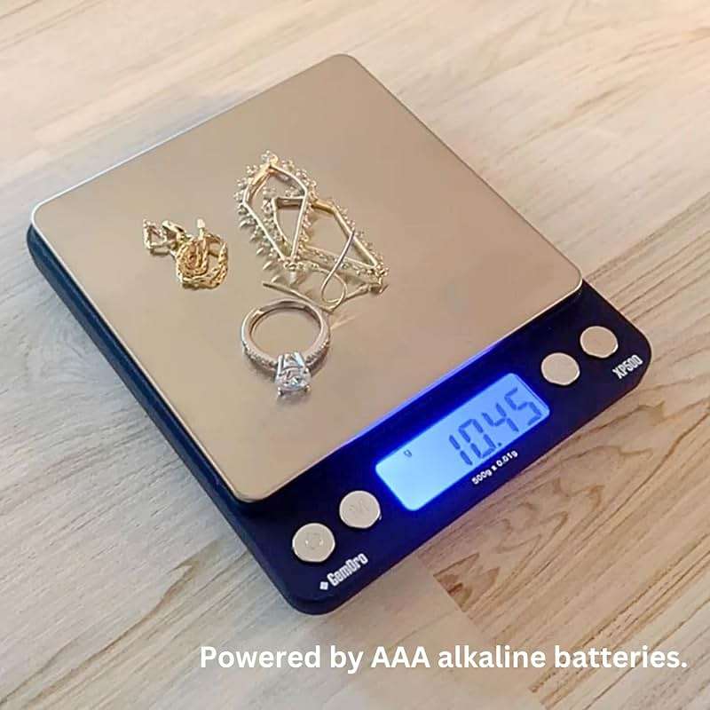 GemOro Platinum XP500 | Jewelers Pocket Scale | Countertop Portable Scale with Durable Precision | Digital Accurate Tool with Expert Professional Reading & Accuracy 500g x 0.01g Readability (Silver) - Image 7