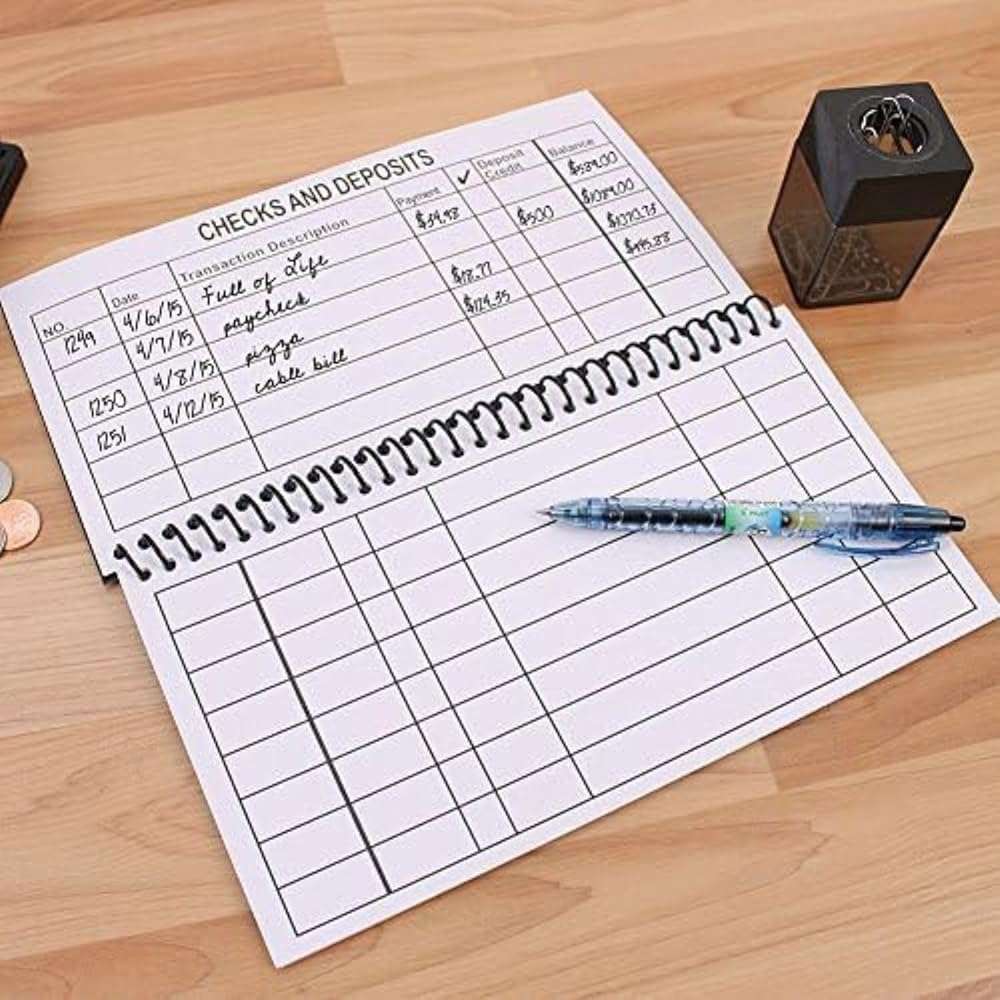 Jumbo Print Check Register Book - Large Print, Easy-to-Read, Spiral Bound, 56 Pages for Personal Accounting, Easy Transaction Reference, 10"L x 5¼"W - Image 2