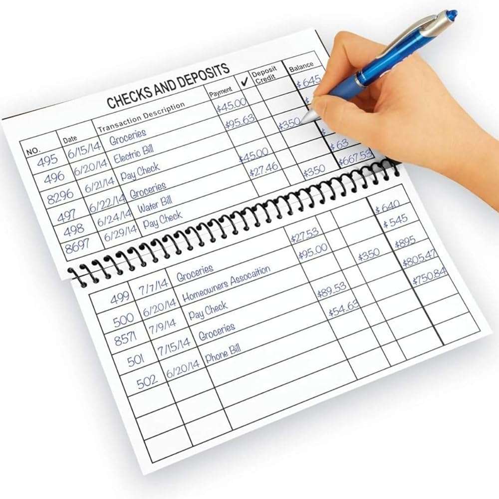 Jumbo Print Check Register Book - Large Print, Easy-to-Read, Spiral Bound, 56 Pages for Personal Accounting, Easy Transaction Reference, 10"L x 5¼"W - Image 4