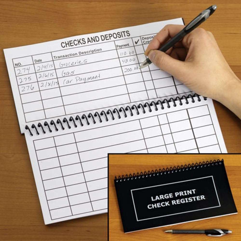 Jumbo Print Check Register Book - Large Print, Easy-to-Read, Spiral Bound, 56 Pages for Personal Accounting, Easy Transaction Reference, 10"L x 5¼"W - Image 5