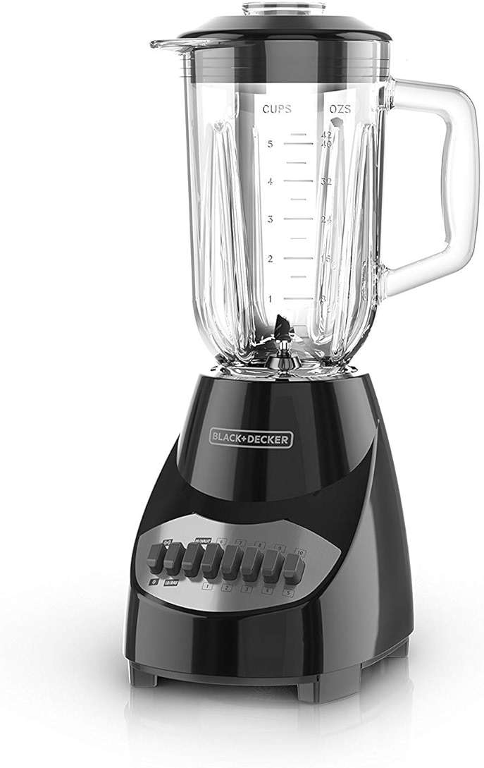 BLACK+DECKER Countertop Blender with 6-Cup Glass Jar, 10-Speed Settings, Black, BL2010BG - Image 1