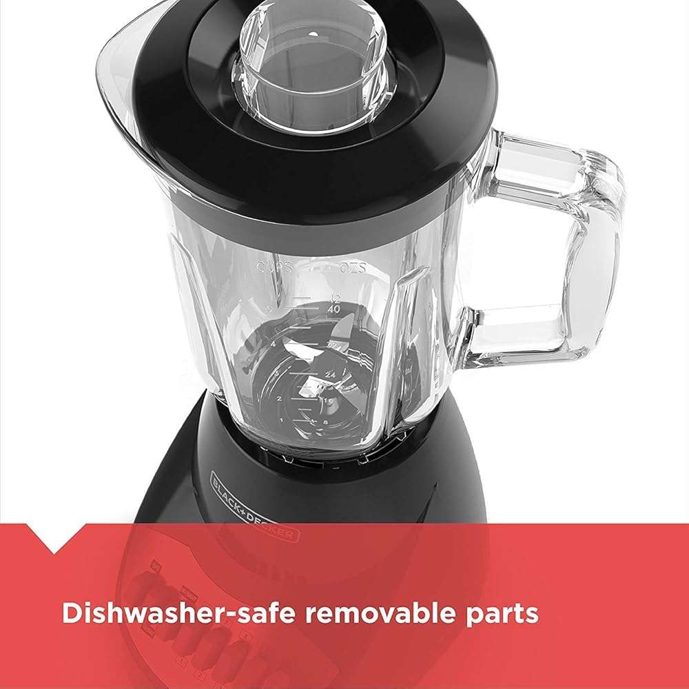 BLACK+DECKER Countertop Blender with 6-Cup Glass Jar, 10-Speed Settings, Black, BL2010BG - Image 8