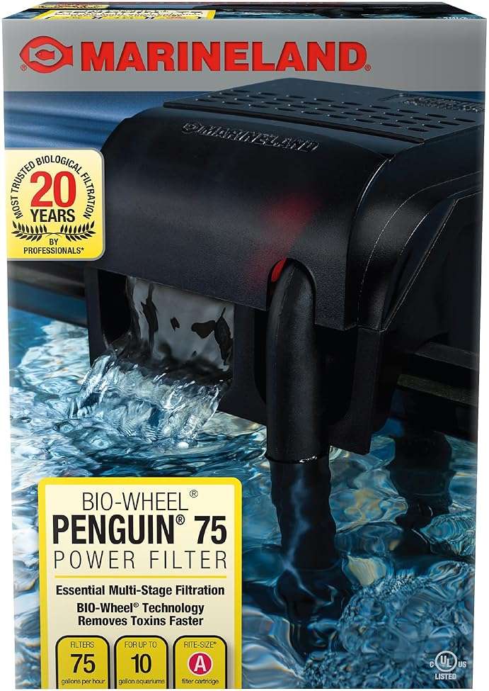 Marineland Bio-Wheel Penguin 75 GPH Power Aquarium Filter, Ultra-Quiet Hang-On-Back Fish Tank Filter with Multi-Stage Filtration for Aquariums Up to 10 Gallons - Image 2