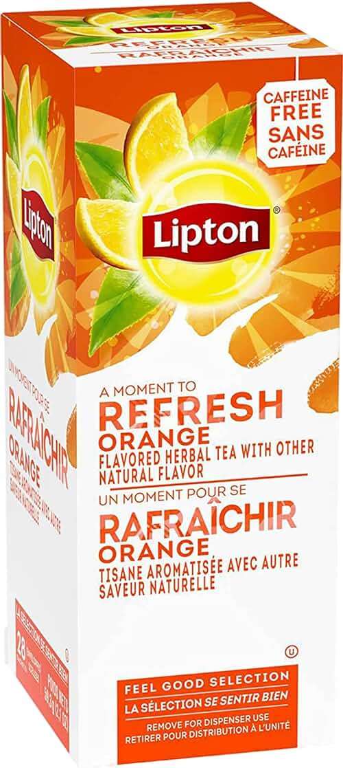 Lipton - Caffeine Free Orange Herbal Tea, 28 Tea Bags, 2.1oz Box (Pack of 3) - Image 1