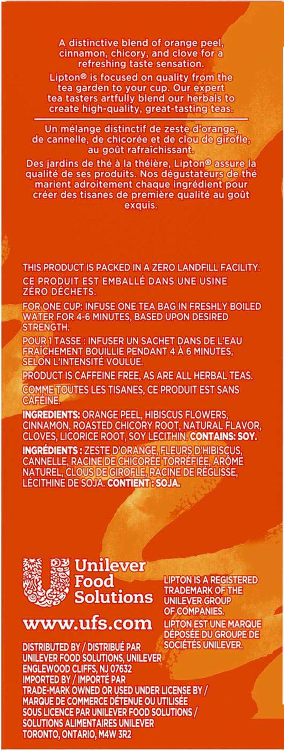 Lipton - Caffeine Free Orange Herbal Tea, 28 Tea Bags, 2.1oz Box (Pack of 3) - Image 2