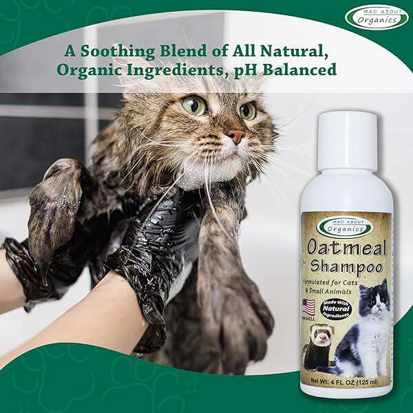 Mad About Organics Oatmeal Shampoo for Cats & Small Pets – Gentle, Balanced Formula for Skin & Coat Health – Comforts Dry Skin Care for Small Pets 4 Weeks & Up, Including Pregnant Pets – 4 oz - Image 2