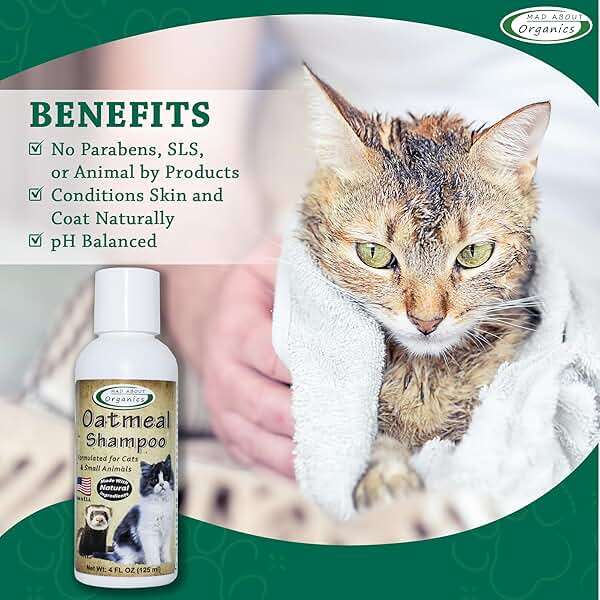 Mad About Organics Oatmeal Shampoo for Cats & Small Pets – Gentle, Balanced Formula for Skin & Coat Health – Comforts Dry Skin Care for Small Pets 4 Weeks & Up, Including Pregnant Pets – 4 oz - Image 3