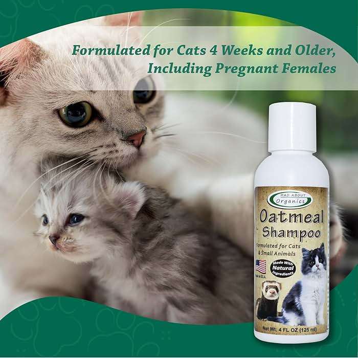 Mad About Organics Oatmeal Shampoo for Cats & Small Pets – Gentle, Balanced Formula for Skin & Coat Health – Comforts Dry Skin Care for Small Pets 4 Weeks & Up, Including Pregnant Pets – 4 oz - Image 6
