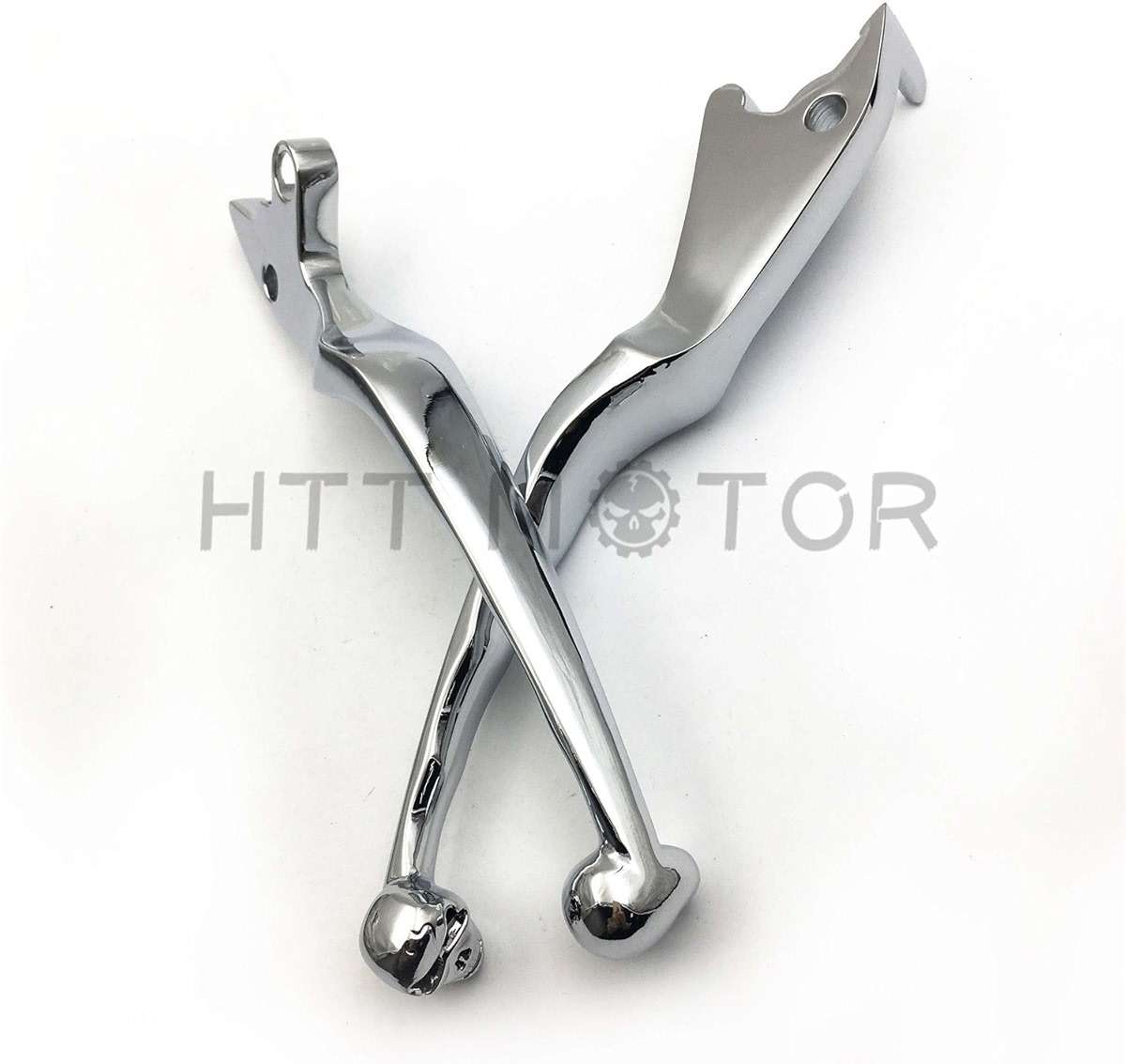 HTTMT MT241-011- Chromed Brake Clutch Skull Hand Levers Fit Compatible with Suzuki Intruder 800 1400 1500 - Image 3