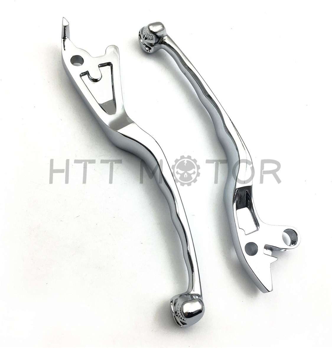 HTTMT MT241-011- Chromed Brake Clutch Skull Hand Levers Fit Compatible with Suzuki Intruder 800 1400 1500 - Image 5