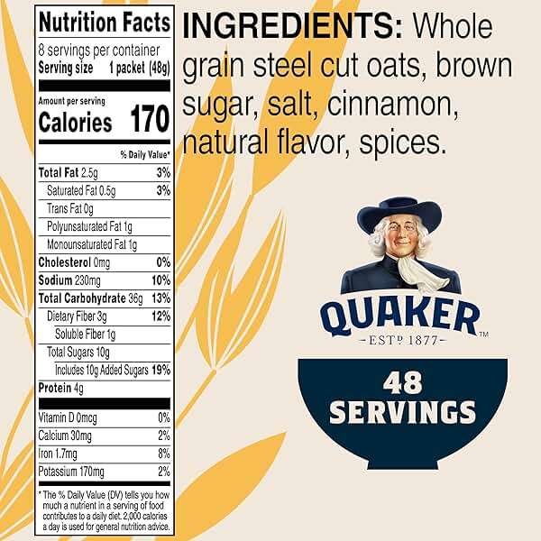 Quaker Steel Cut Quick 3-minute Oatmeal, Quick Steel Cut, Brown Sugar and Cinnamon, 13.5 oz, - 8 Count (Pack of 6) total- 48 count - Image 5