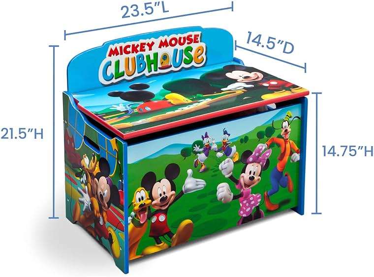Delta Children Deluxe Toy Box, Disney Mickey Mouse - Image 2