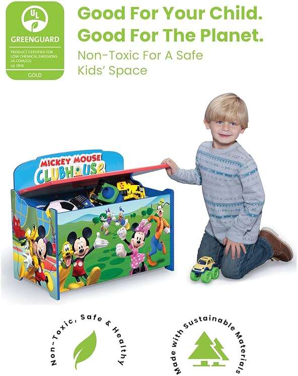 Delta Children Deluxe Toy Box, Disney Mickey Mouse - Image 3