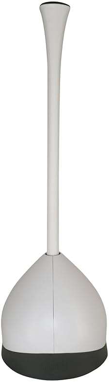Clorox Toilet Plunger with Hideaway Holder Caddy Heavy-Duty Compact Design with Non-Skid Rubber Base for Bathroom Convenient Storage Toilet Unclogger, 6.5x19.5-Inch, White - Image 11