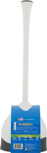 Clorox Toilet Plunger with Hideaway Holder Caddy Heavy-Duty Compact Design with Non-Skid Rubber Base for Bathroom Convenient Storage Toilet Unclogger, 6.5x19.5-Inch, White - Image 5