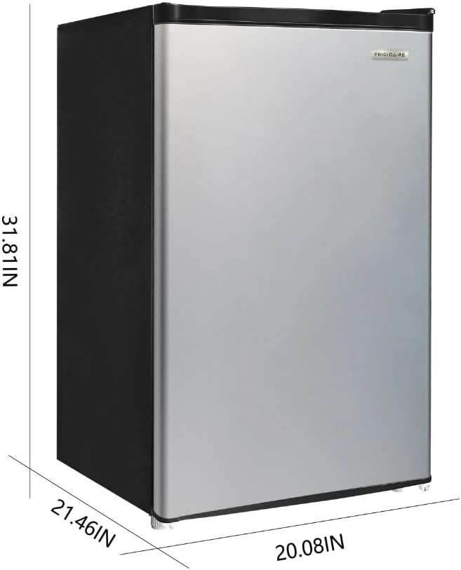 Frigidaire Compact Fridge, 4.5 Cubic Feet, Stainless Steel - Image 3