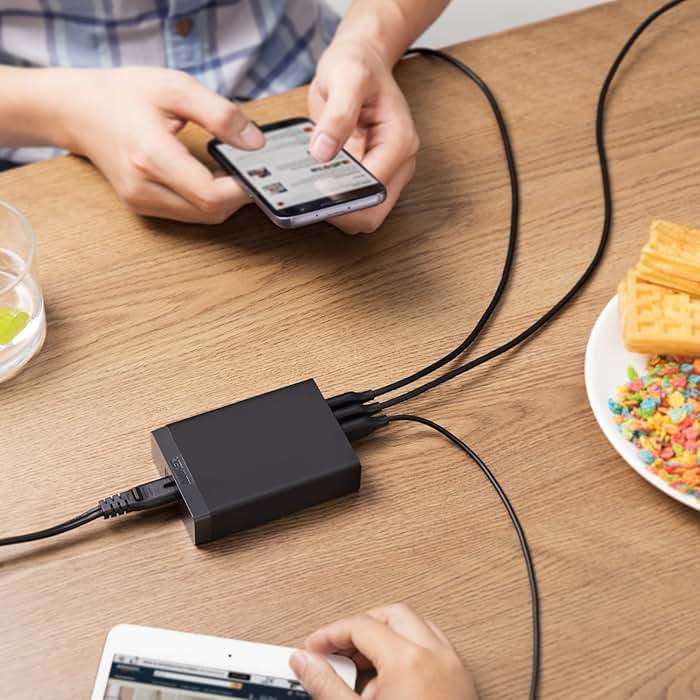 Anker Desktop Charger, 60W 6 Port USB Multiple Charging Hub, PowerPort 6 Multiple USB Charger, Campatible with iPhone, iPad, MacBook, Galaxy, LG, HTC, and More - Image 2