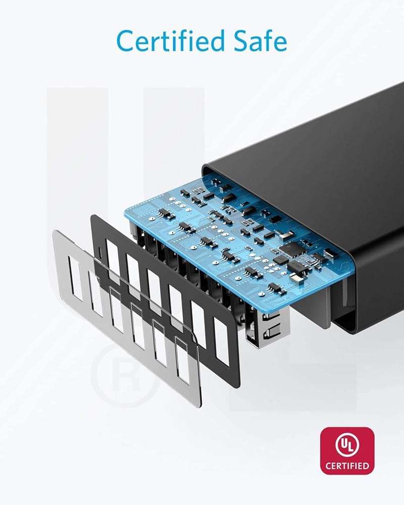 Anker Desktop Charger, 60W 6 Port USB Multiple Charging Hub, PowerPort 6 Multiple USB Charger, Campatible with iPhone, iPad, MacBook, Galaxy, LG, HTC, and More - Image 7