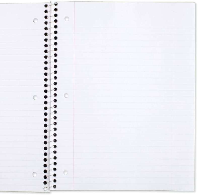 Mead Spiral Notebook, 6 Pack, 1 Subject, Wide Ruled Paper, 7-1/2" x 10-1/2", 70 Sheets per Notebook, Colors Will Vary (930201-ECM25) - Image 2