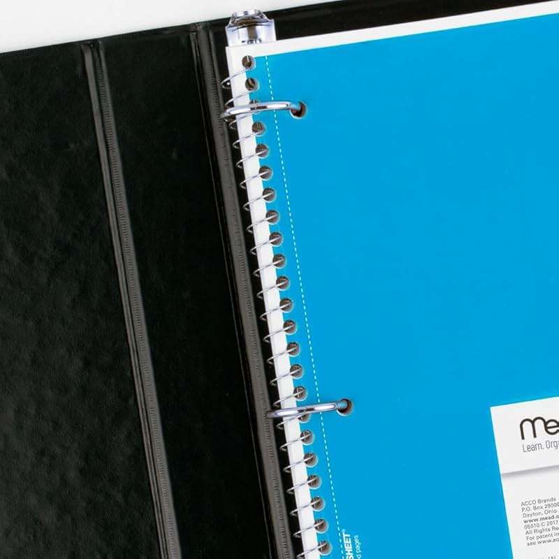 Mead Spiral Notebook, 6 Pack, 1 Subject, Wide Ruled Paper, 7-1/2" x 10-1/2", 70 Sheets per Notebook, Colors Will Vary (930201-ECM25) - Image 6